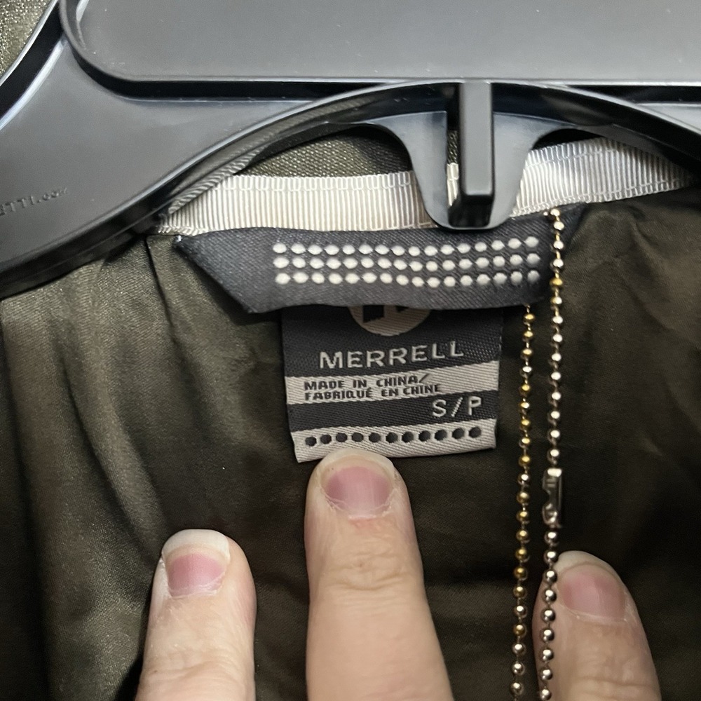 Women's Merrell Quilted Padded Olive Green Jacket Coat Size Small Outdoor Winter - Picture 3 of 10